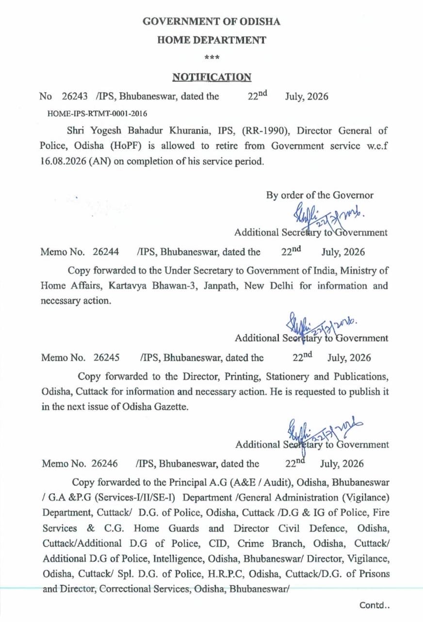 Odisha to Get New DGP as Government Accepts Y.B. Khurania's Voluntary Retirement